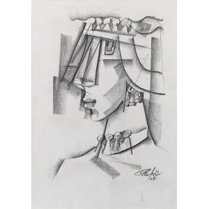 Mansoor Rahi, 20 x 14 Inch, Charcoal On Paper, Figurative Painting, AC-MSR-172